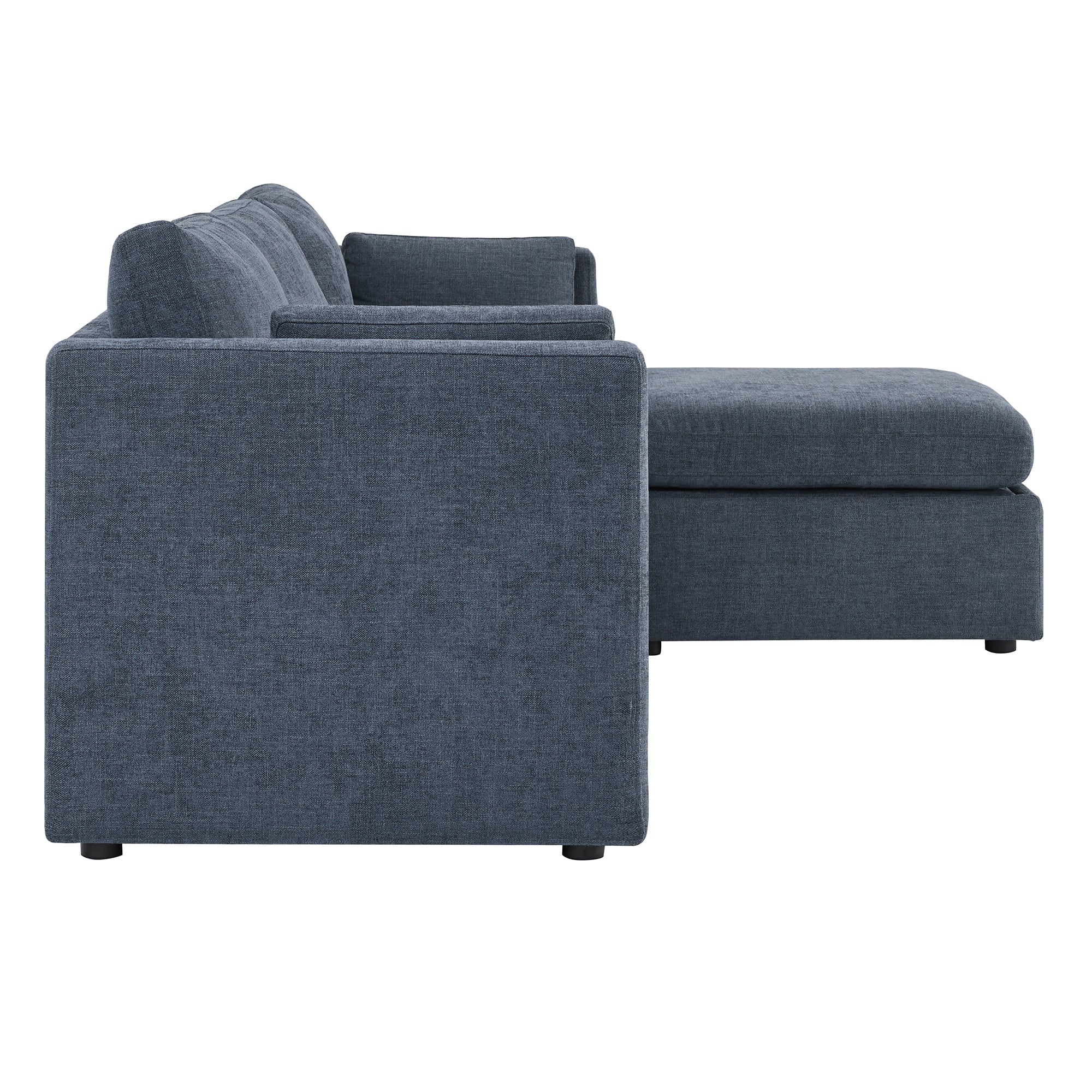 CHITA LIVING-Delaney 4-Piece Modular Sofa Chaise (112'')-Sofas-Fabric-Blue-