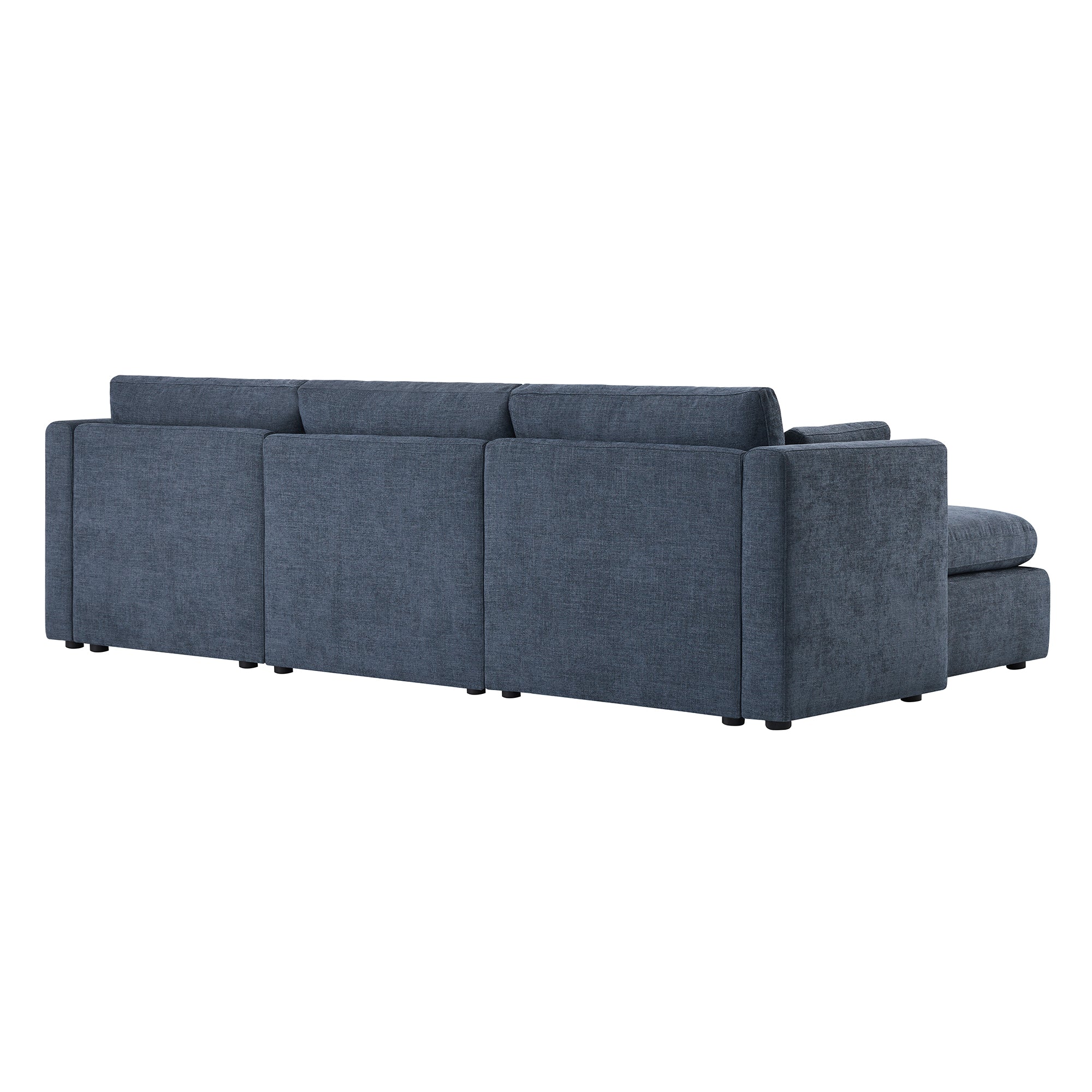 CHITA LIVING-Delaney 4-Piece Modular Sofa Chaise (112'')-Sofas-Fabric-Blue-