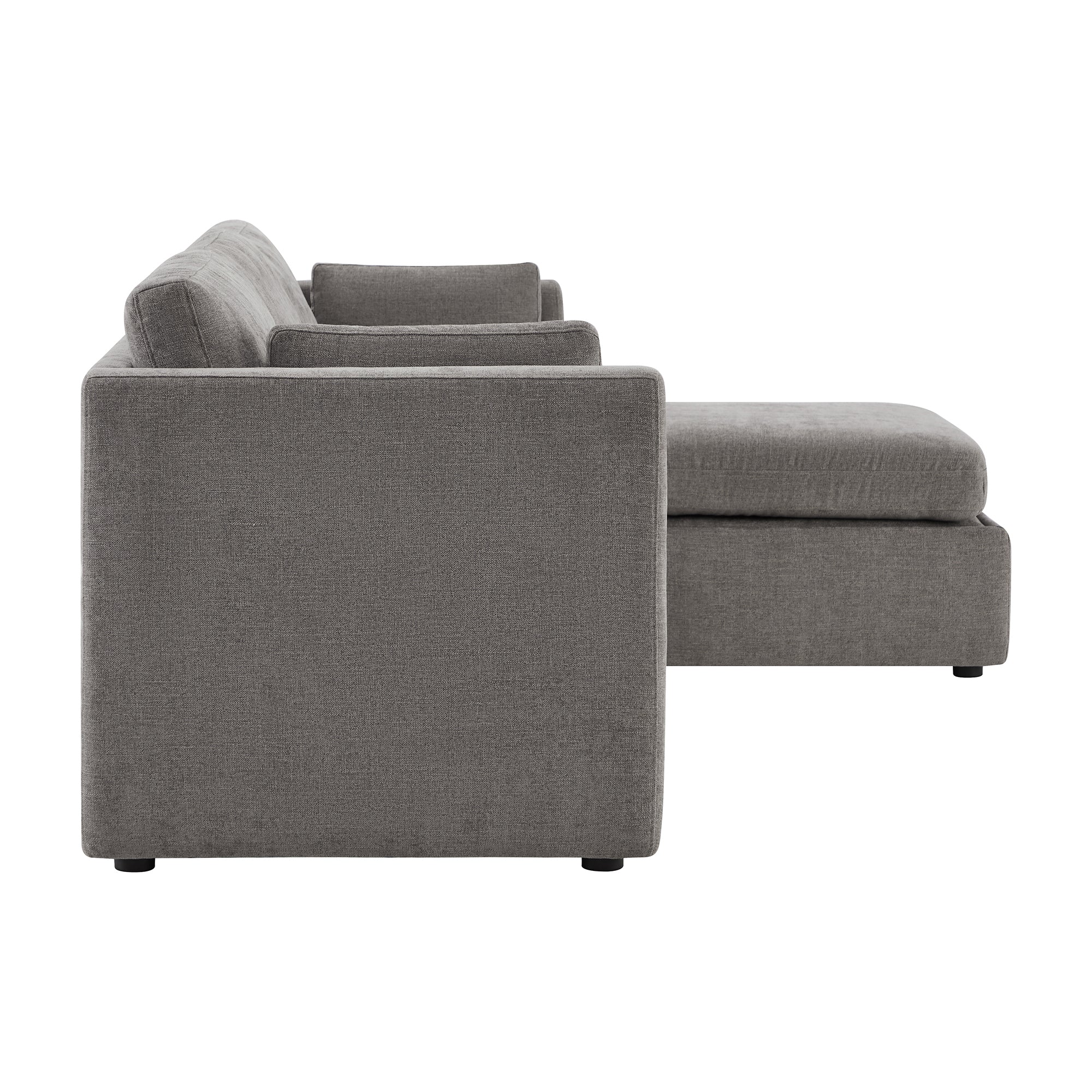 CHITA LIVING-Delaney 4-Piece Modular Sofa Chaise (112'')-Sofas-Fabric-Fossil Gray-