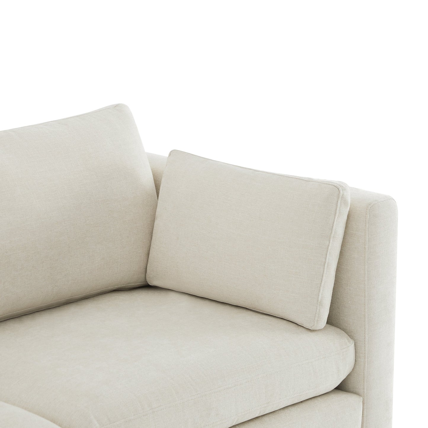 CHITA LIVING-Delaney 4-Piece Modular Sofa Chaise (112'')-Sofas-Fabric-Linen-