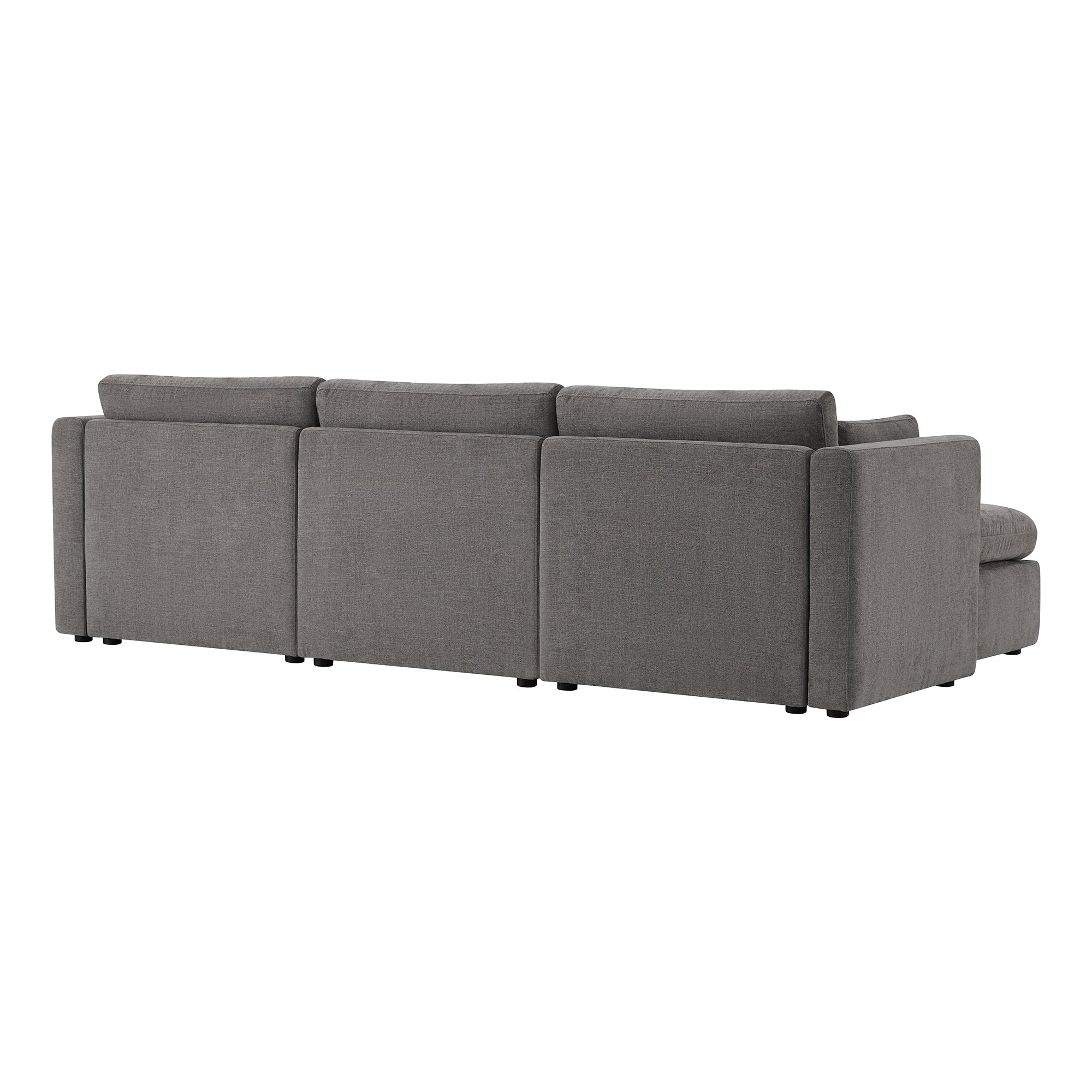 CHITA LIVING-Delaney 4-Piece Modular Sofa Chaise (112'')-Sofas-Fabric-Fossil Gray-