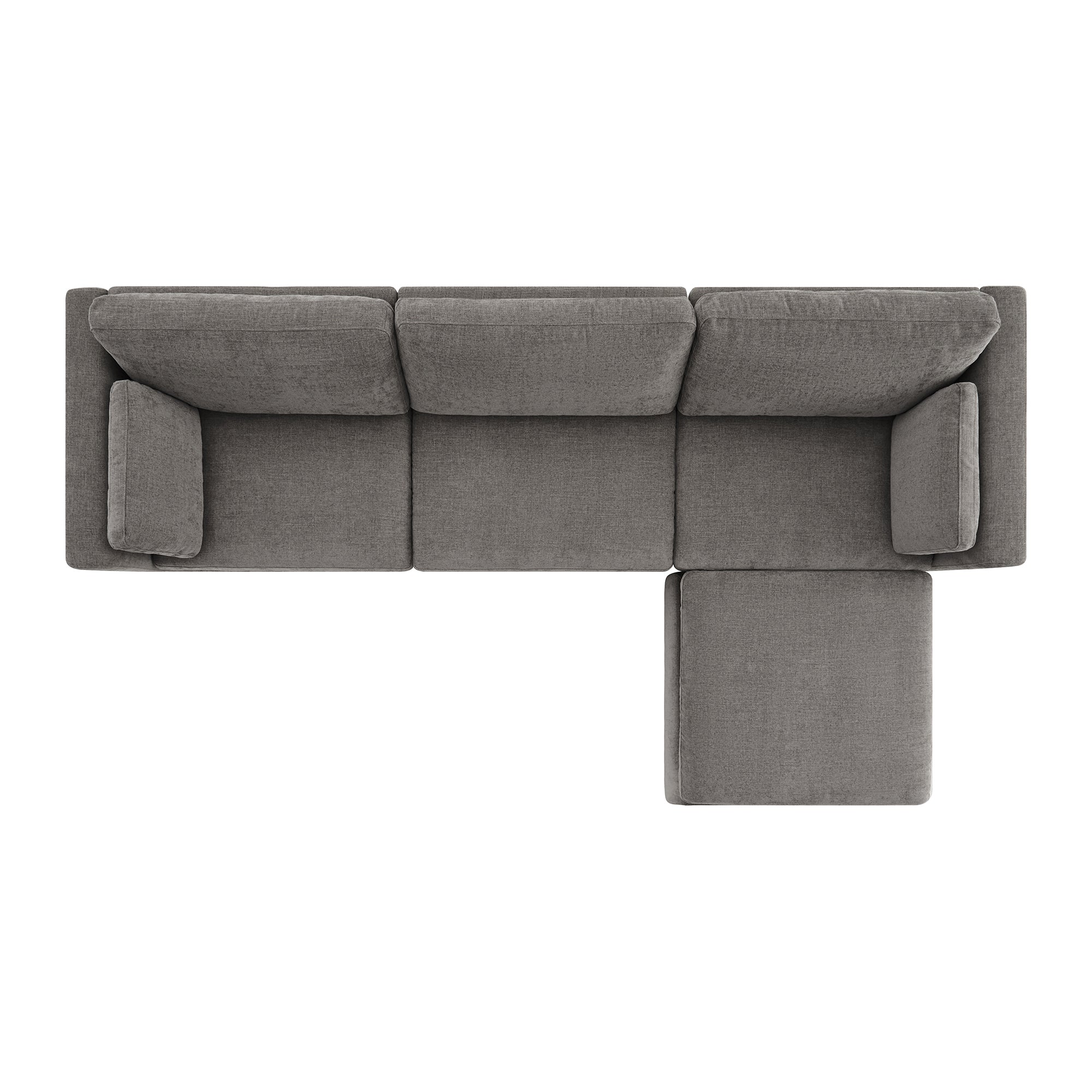 CHITA LIVING-Delaney 4-Piece Modular Sofa Chaise (112'')-Sofas-Fabric-Fossil Gray-