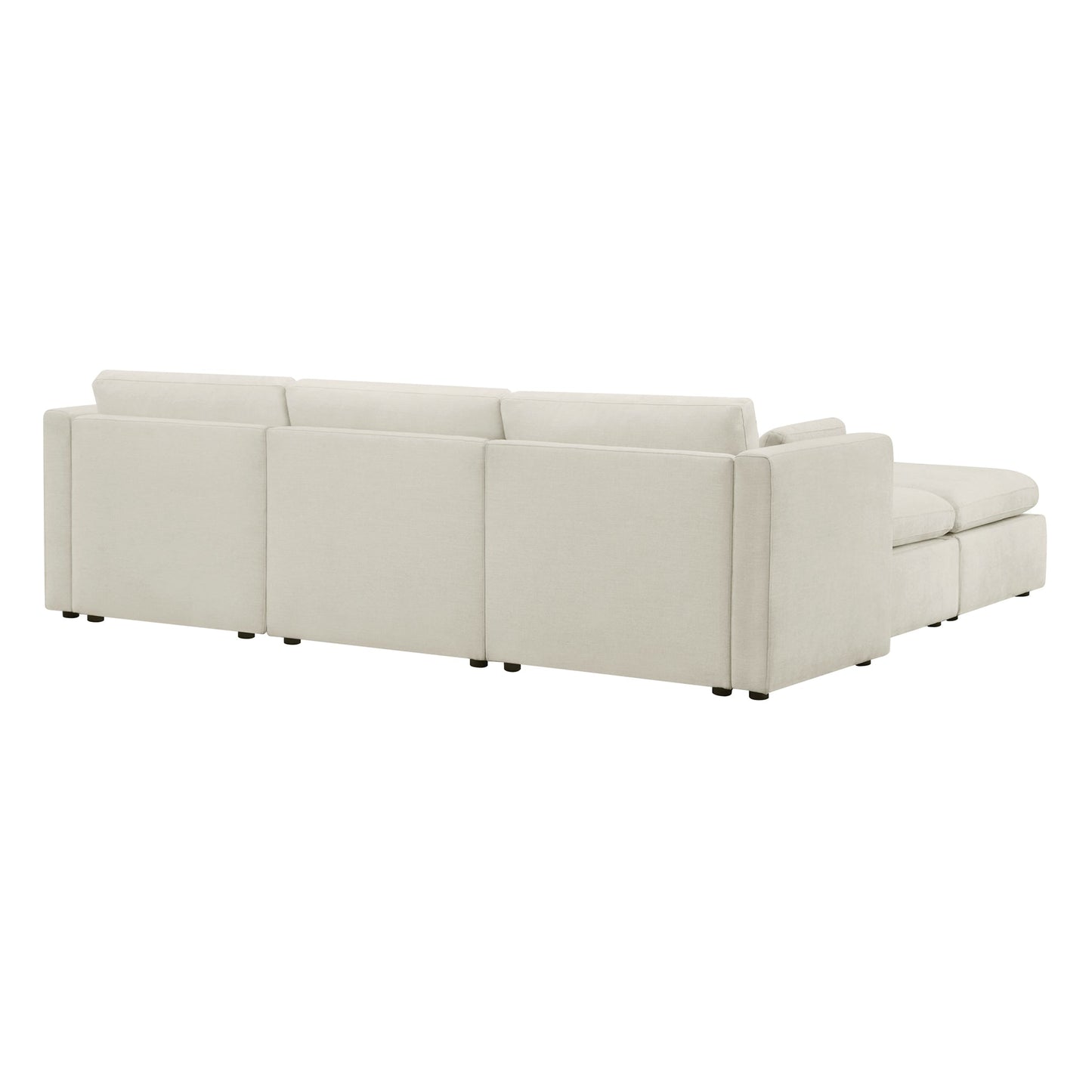 CHITA LIVING-Delaney 5-Piece Modular Sofa Chaise (112'')-Sofas-Fabric-Linen-
