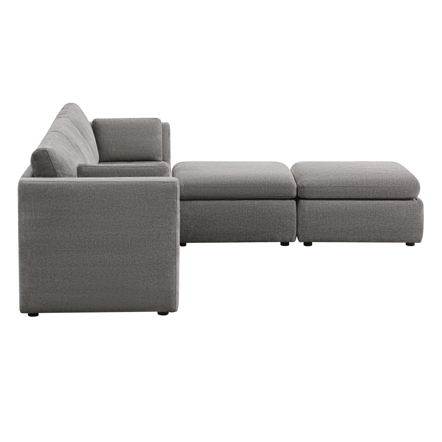 CHITA LIVING-Delaney 5-Piece Modular Sofa Chaise (112'')-Sofas-Fabric-Fossil Gray-