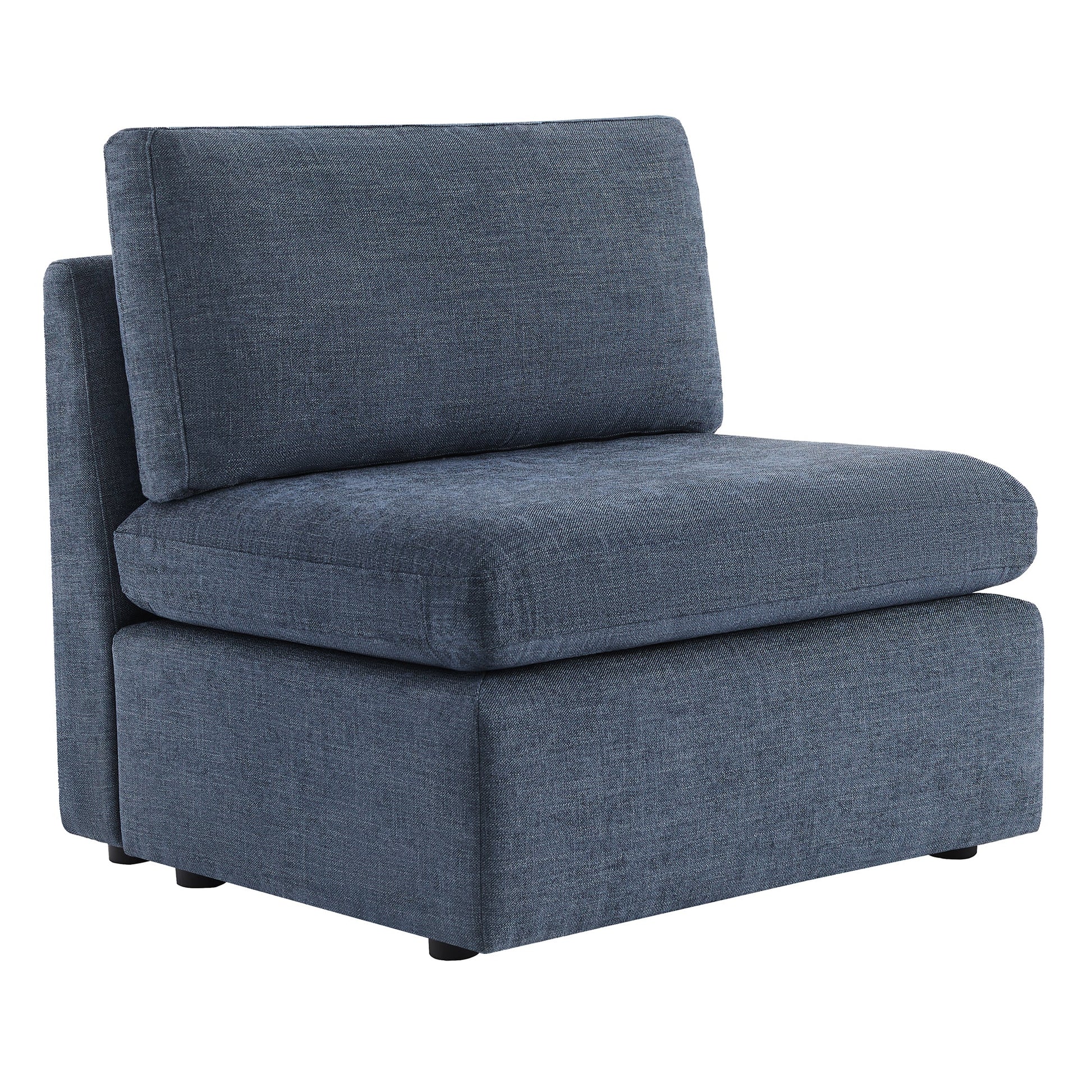 CHITA LIVING-Delaney Modular Armless Chair / 2-Piece Armless Sofa-Sofas-Fabric-Armless Chair-Blue