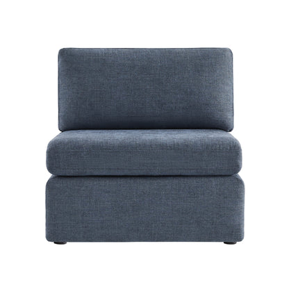 CHITA LIVING-Delaney Modular Armless Chair / 2-Piece Armless Sofa-Sofas-Fabric-Armless Chair-Blue