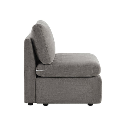 CHITA LIVING-Delaney Modular Armless Chair / 2-Piece Armless Sofa-Sofas-Fabric-Armless Chair-Fossil Gray