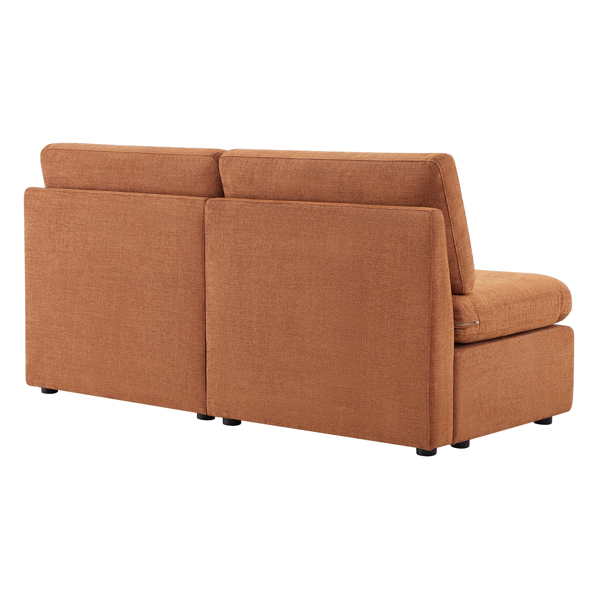 CHITA LIVING-Delaney Modular Armless Chair / 2-Piece Armless Sofa-Sofas-Fabric-Armless Sofa-Terracotta