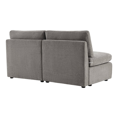 CHITA LIVING-Delaney Modular Armless Chair / 2-Piece Armless Sofa-Sofas-Fabric-Armless Sofa-Fossil Gray