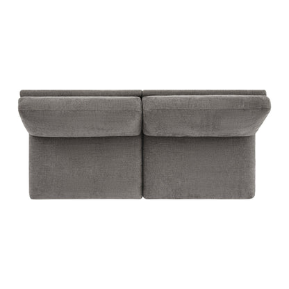 CHITA LIVING-Delaney Modular Armless Chair / 2-Piece Armless Sofa-Sofas-Fabric-Armless Sofa-Fossil Gray