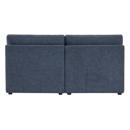 CHITA LIVING-Delaney Modular Armless Chair / 2-Piece Armless Sofa-Sofas-Fabric-Armless Sofa-Blue