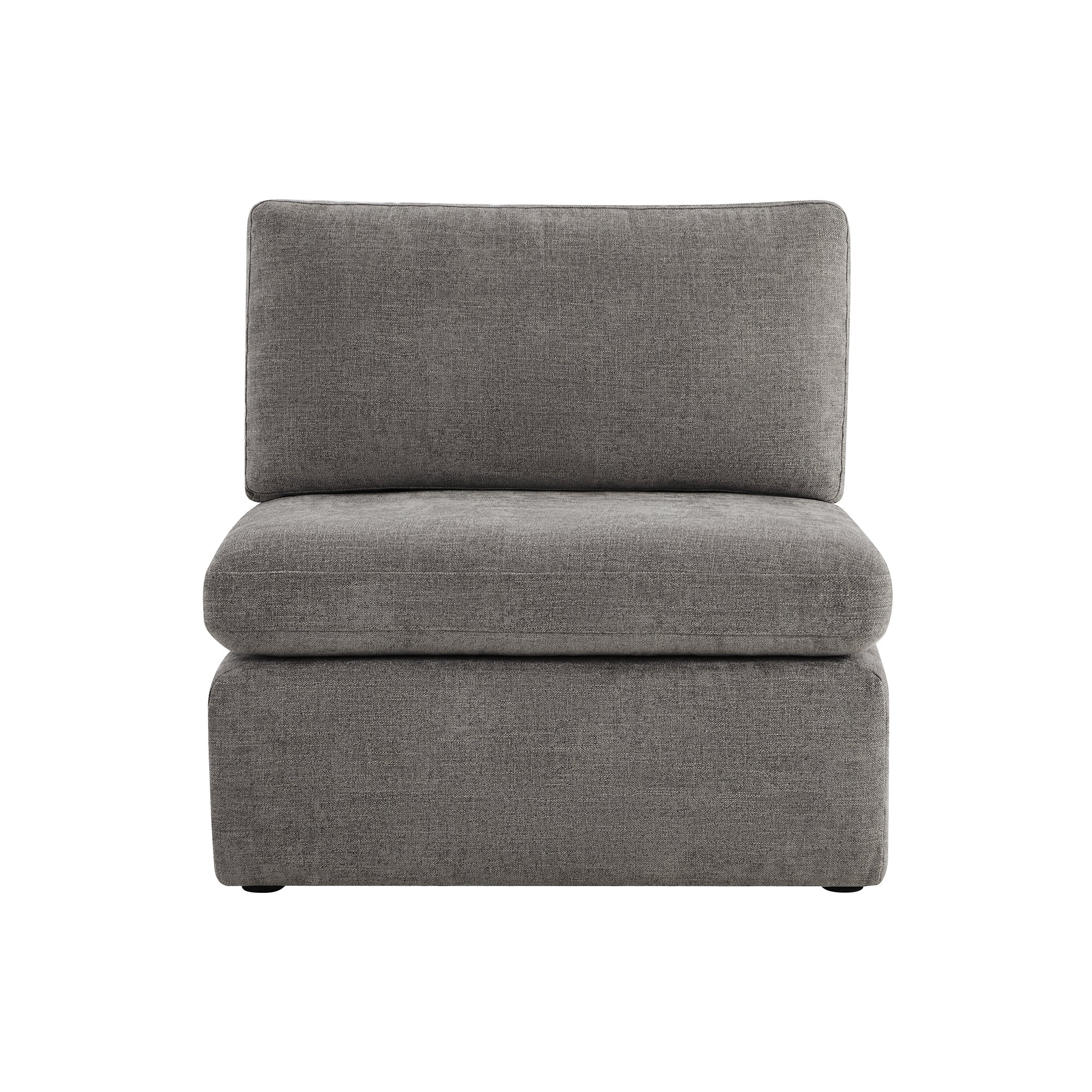 CHITA LIVING-Delaney Modular Armless Chair / 2-Piece Armless Sofa-Sofas-Fabric-Armless Chair-Fossil Gray