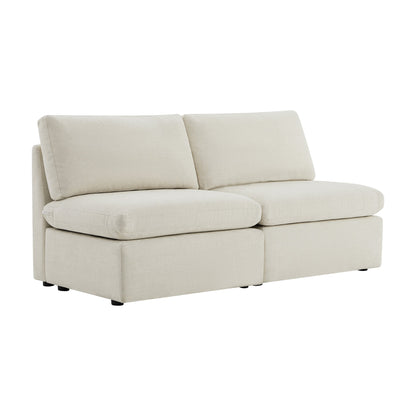 CHITA LIVING-Delaney Modular Armless Chair / 2-Piece Armless Sofa-Sofas-Fabric-Armless Sofa-Linen