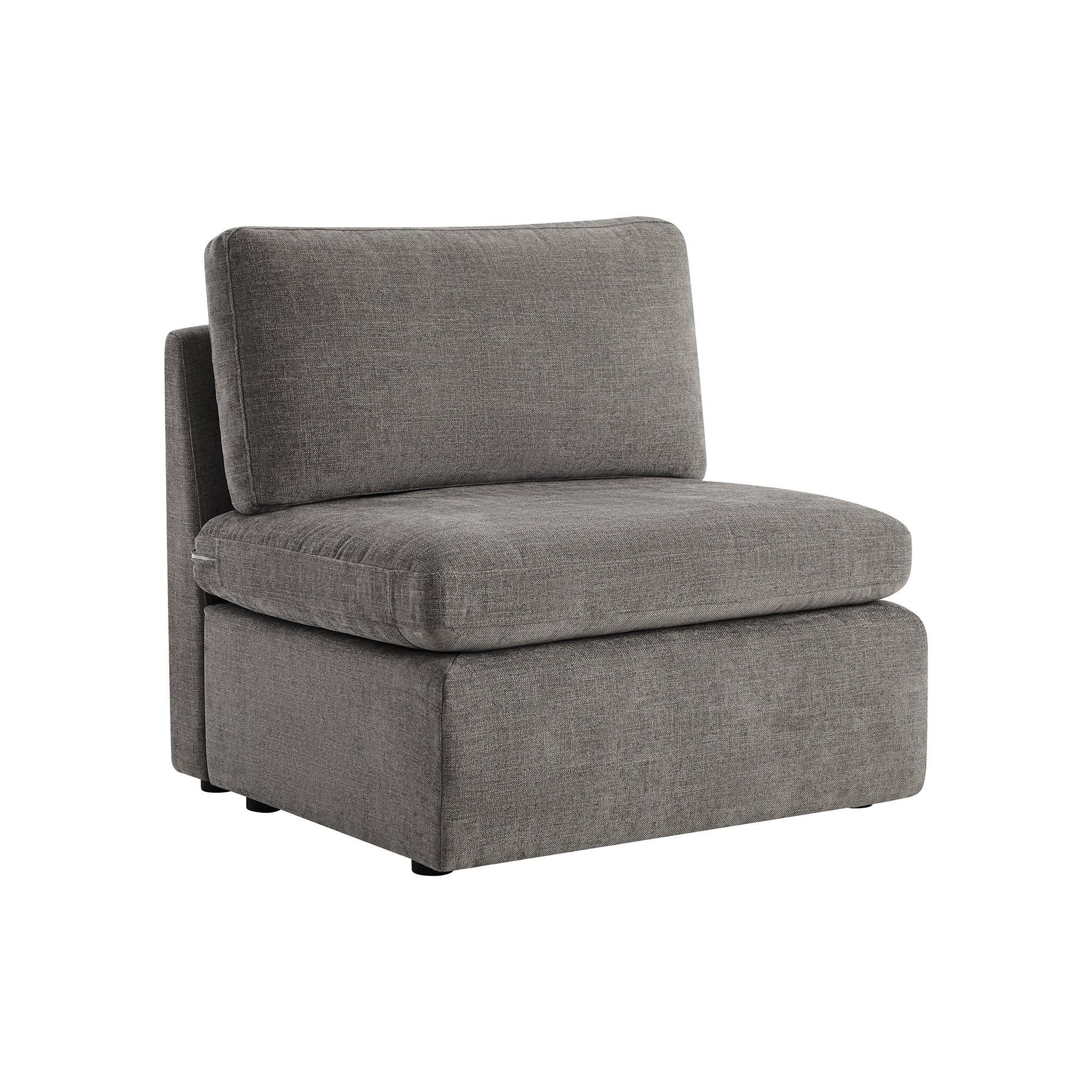 CHITA LIVING-Delaney Modular Armless Chair / 2-Piece Armless Sofa-Sofas-Fabric-Armless Chair-Fossil Gray