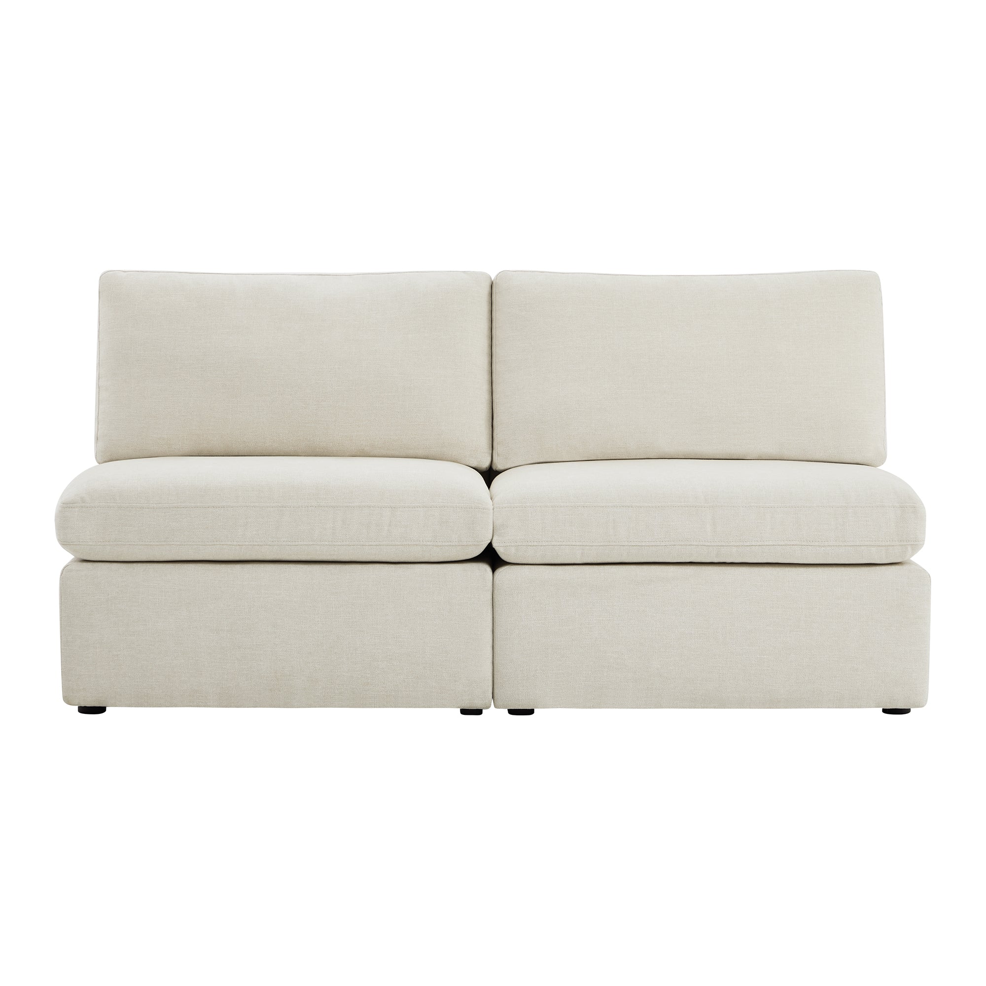 CHITA LIVING-Delaney Modular Armless Chair / 2-Piece Armless Sofa-Sofas-Fabric-Armless Sofa-Linen