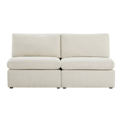 CHITA LIVING-Delaney Modular Armless Chair / 2-Piece Armless Sofa-Sofas-Fabric-Armless Sofa-Linen