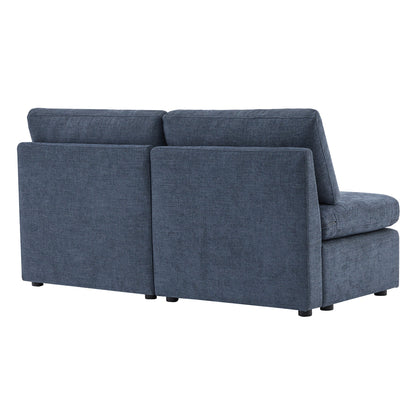 CHITA LIVING-Delaney Modular Armless Chair / 2-Piece Armless Sofa-Sofas-Fabric-Armless Sofa-Blue