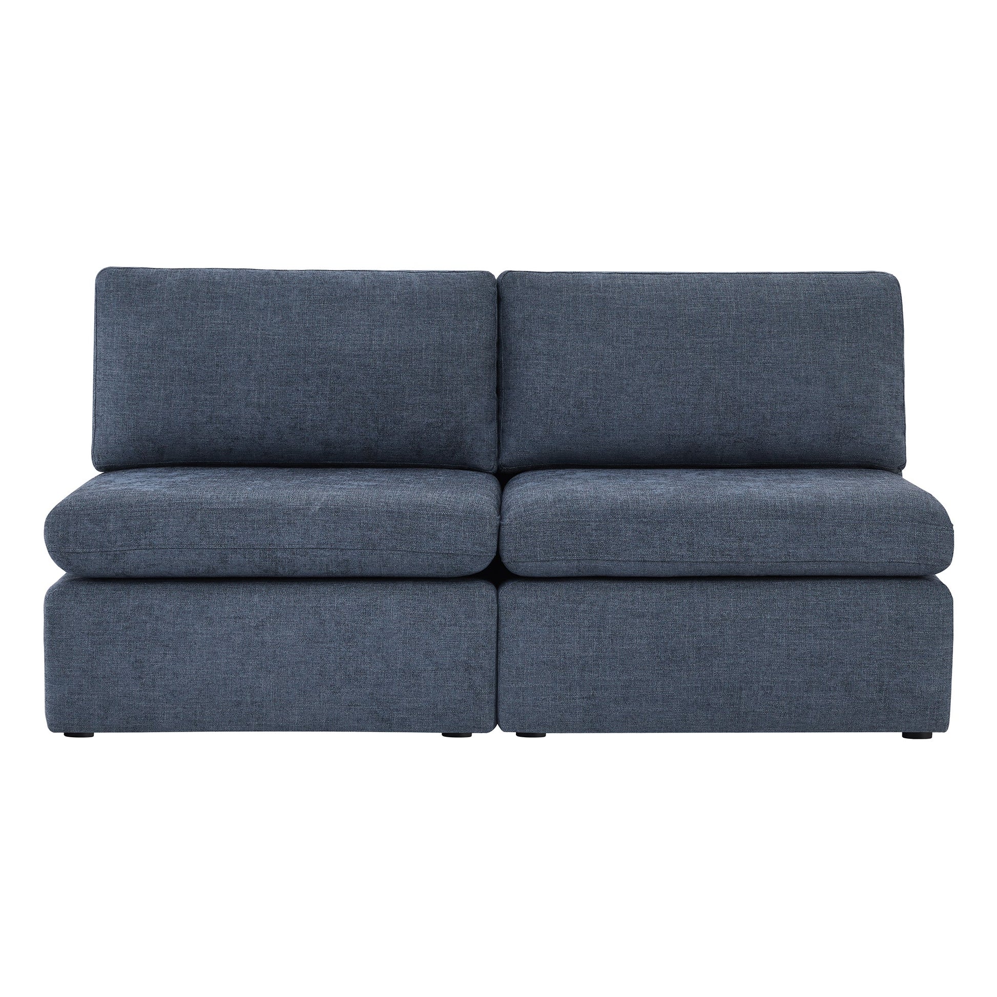 CHITA LIVING-Delaney Modular Armless Chair / 2-Piece Armless Sofa-Sofas-Fabric-Armless Sofa-Blue