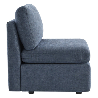 CHITA LIVING-Delaney Modular Armless Chair / 2-Piece Armless Sofa-Sofas-Fabric-Armless Chair-Blue