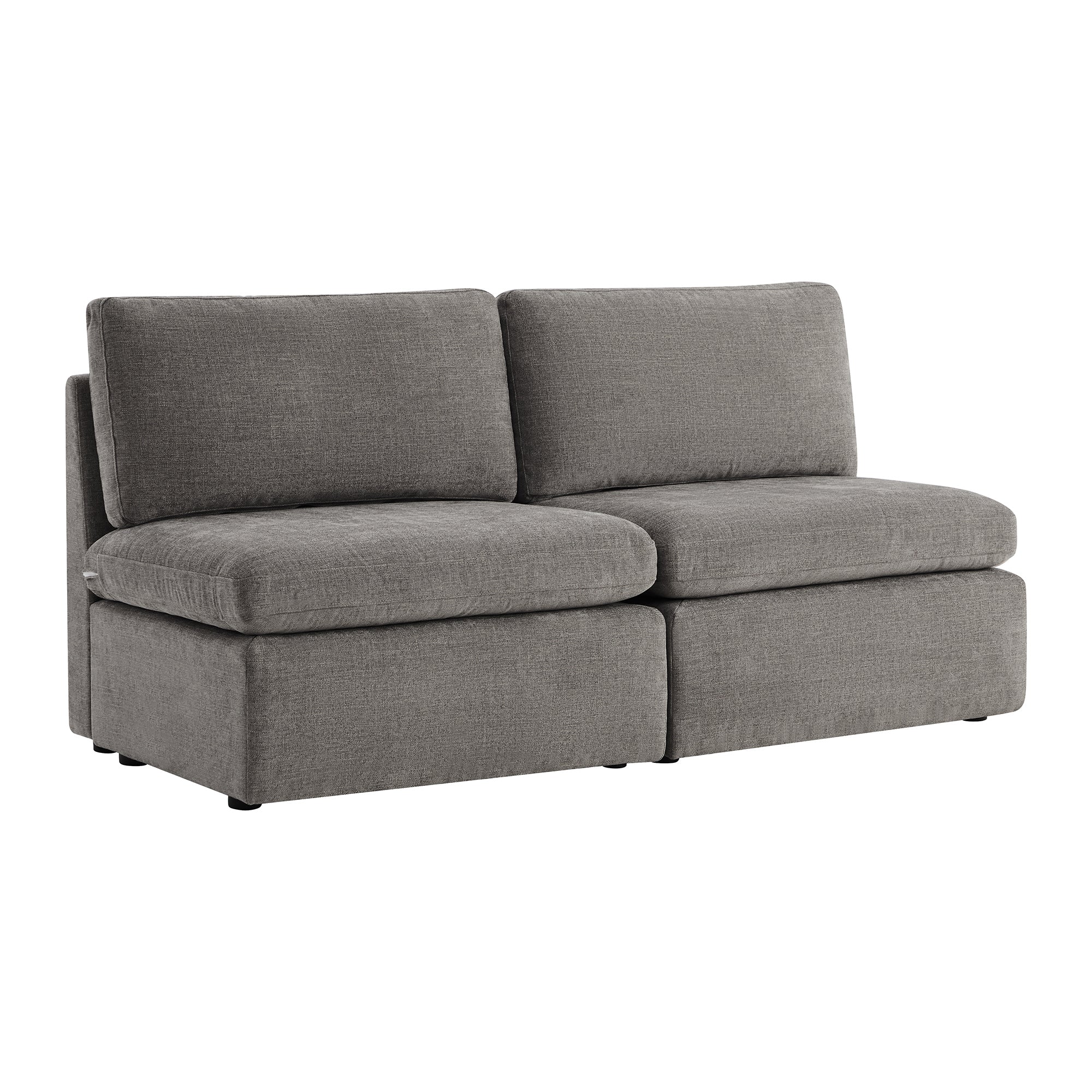 CHITA LIVING-Delaney Modular Armless Chair / 2-Piece Armless Sofa-Sofas-Fabric-Armless Sofa-Fossil Gray