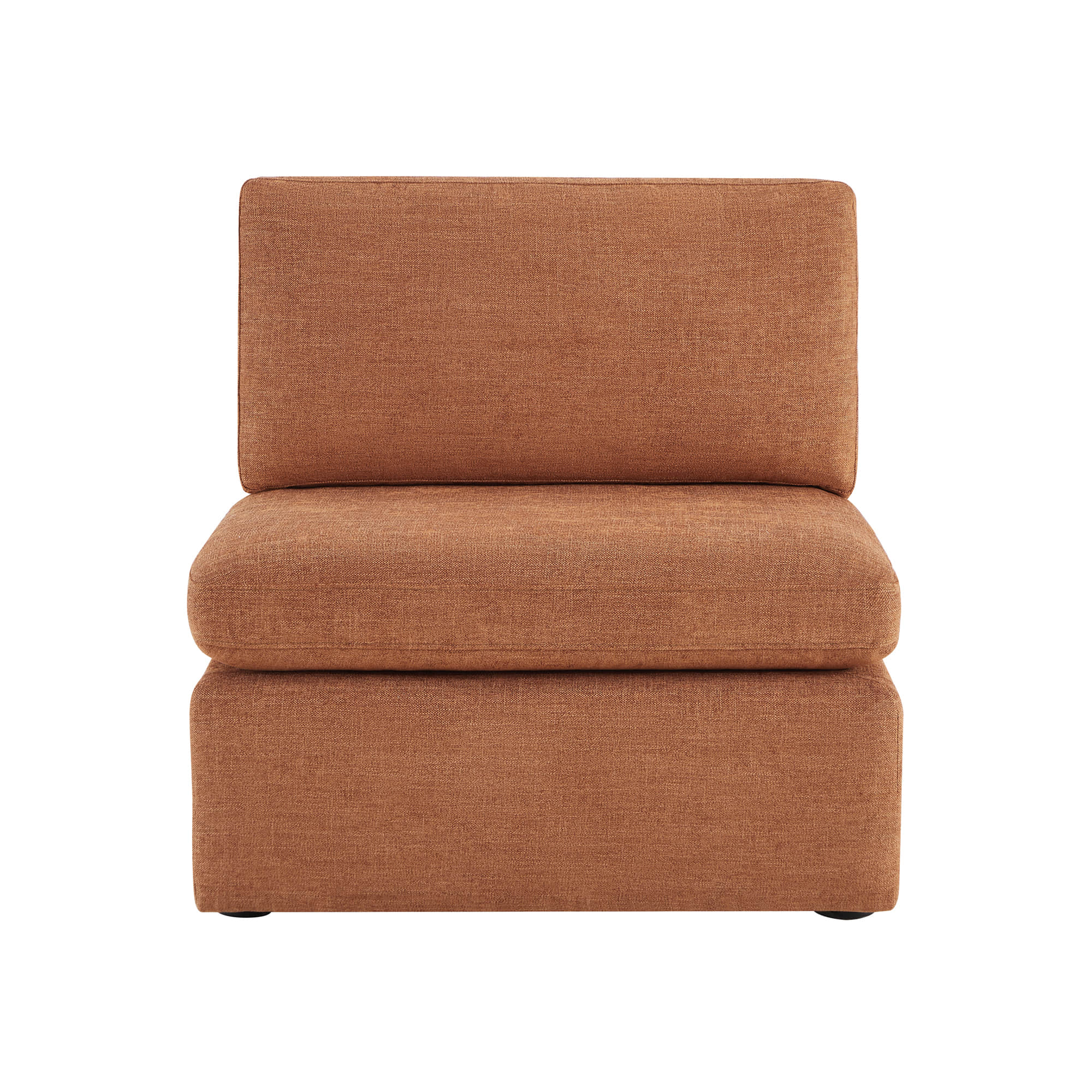 CHITA LIVING-Delaney Modular Armless Chair / 2-Piece Armless Sofa-Sofas-Fabric-Armless Chair-Terracotta