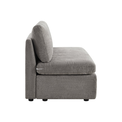 CHITA LIVING-Delaney Modular Armless Chair / 2-Piece Armless Sofa-Sofas-Fabric-Armless Sofa-Fossil Gray