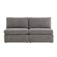 CHITA LIVING-Delaney Modular Armless Chair / 2-Piece Armless Sofa-Sofas-Fabric-Armless Sofa-Fossil Gray