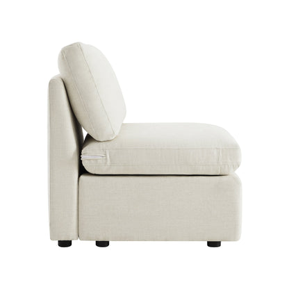 CHITA LIVING-Delaney Modular Armless Chair / 2-Piece Armless Sofa-Sofas-Fabric-Armless Chair-Linen