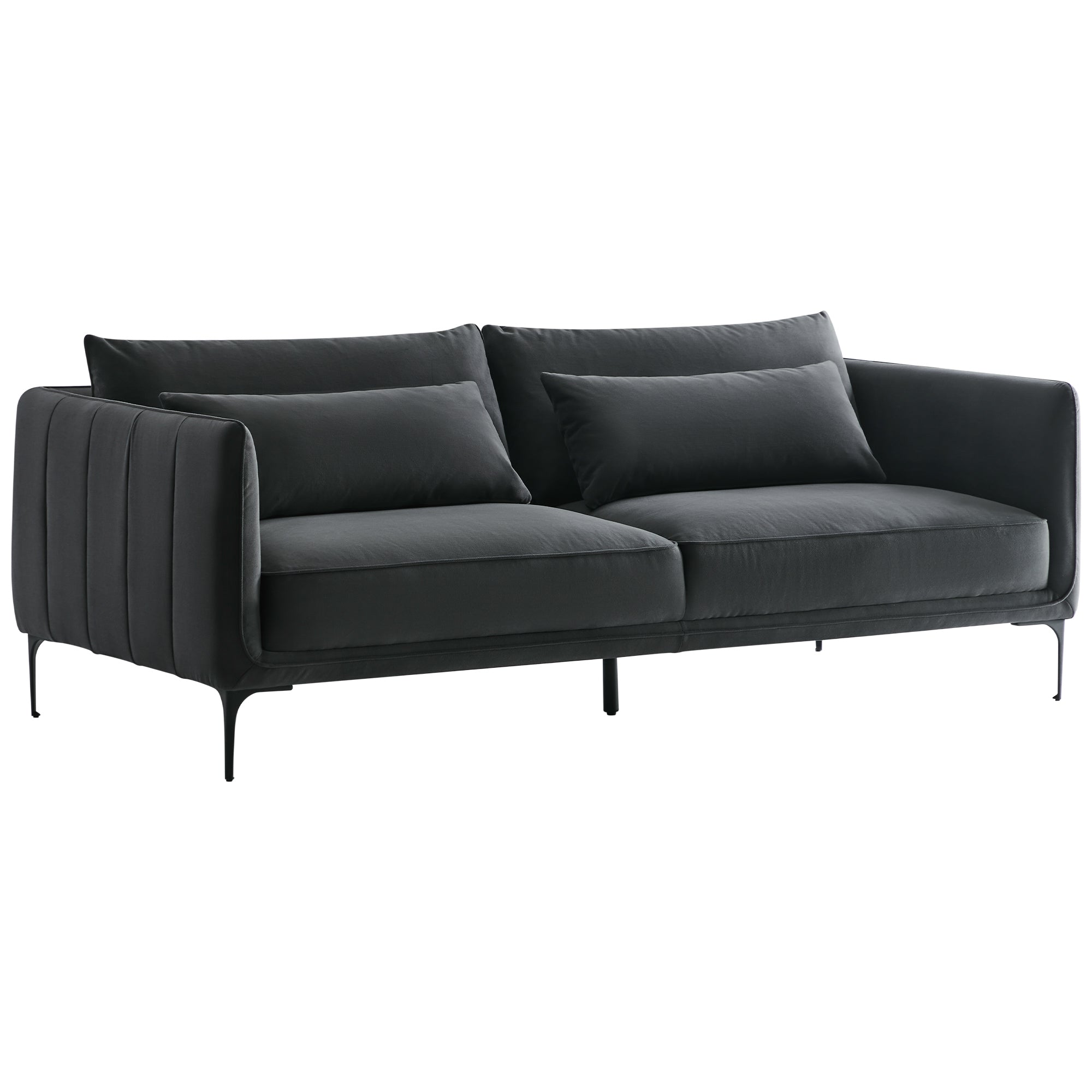 CHITA LIVING-Esme Mid-Century Modern 3-Seater Sofa (84'')-Sofas-Dark Gray-Sofa-