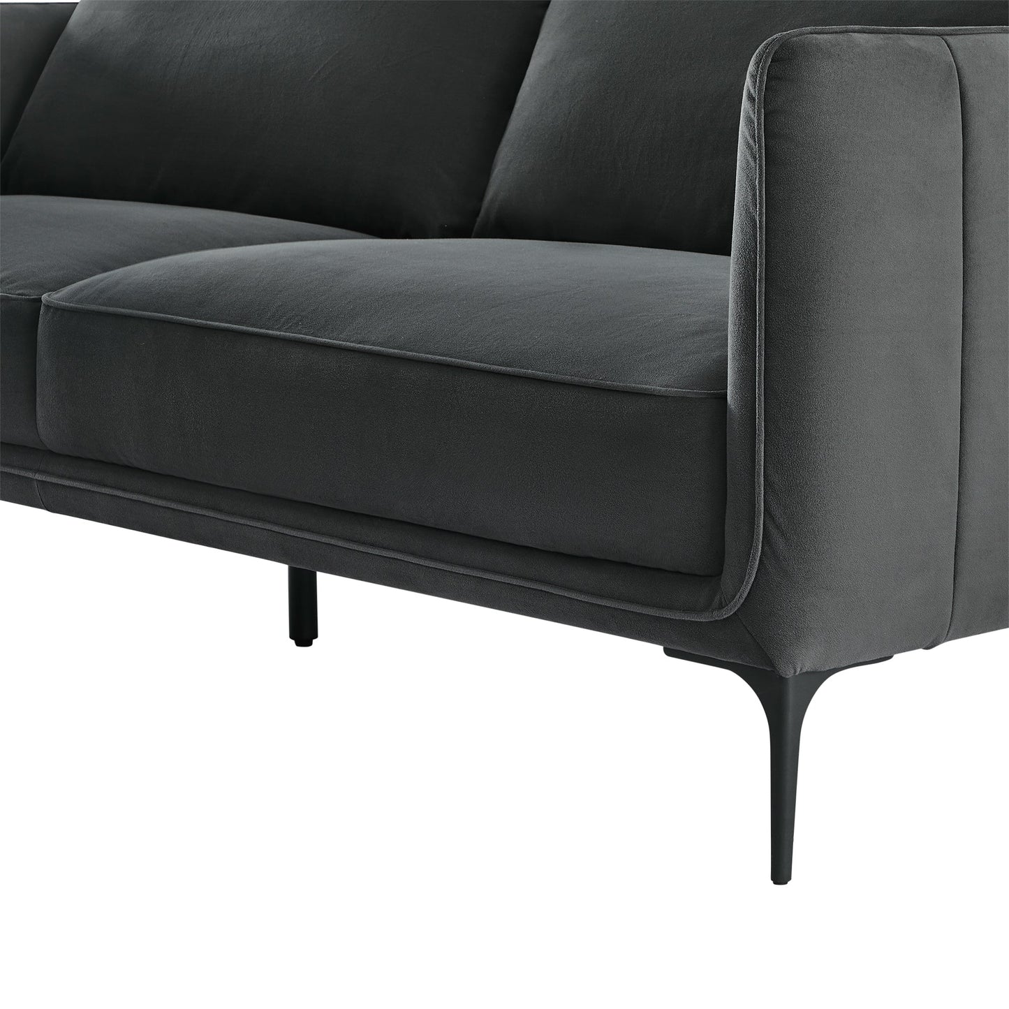 CHITA LIVING-Esme Mid-Century Modern 3-Seater Sofa (84'')-Sofas-Dark Gray-Sofa-