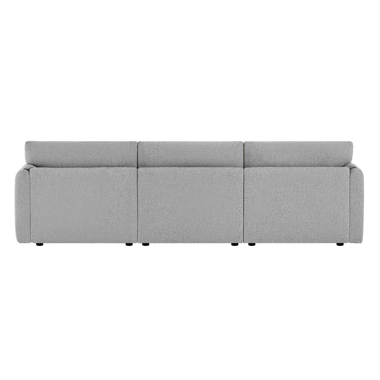 CHITA LIVING-Josie Performance Boucle 3-Piece Modular Sofa (115.7'')-Sofas-Performance Fabric-Grey-