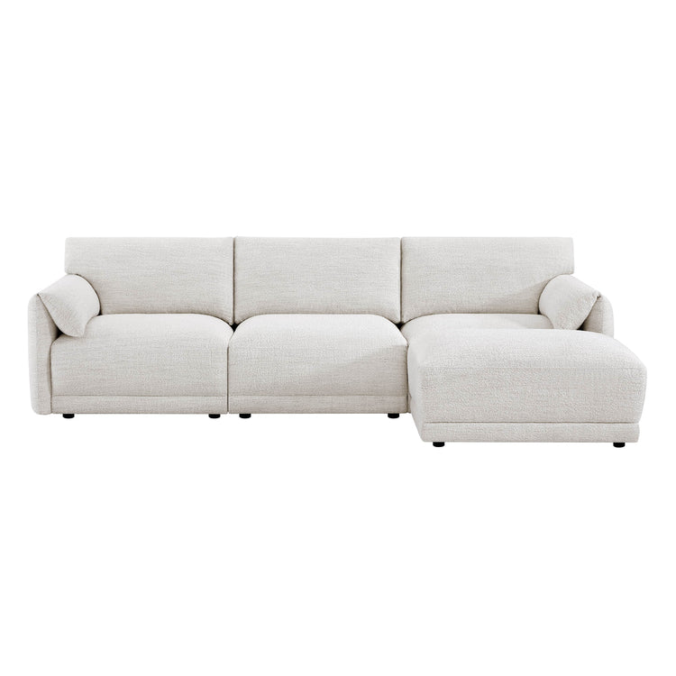 CHITA LIVING-Josie Performance Boucle 4-Piece Modular Sectional(115.7'')-Sofas-Performance Fabric-Pearl-