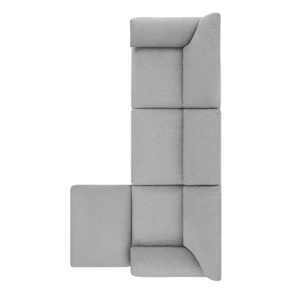 CHITA LIVING-Josie Performance Boucle 4-Piece Modular Sectional(115.7'')-Sofas-Performance Fabric-Grey-