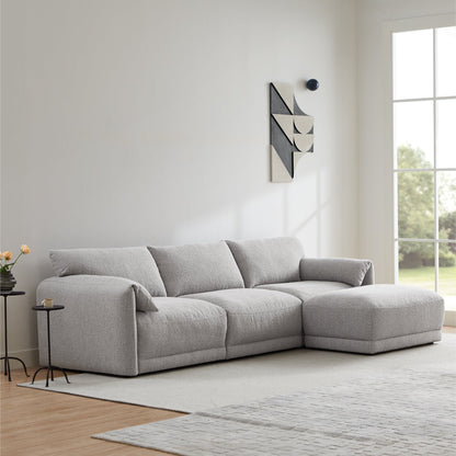 CHITA LIVING-Josie Performance Boucle 4-Piece Modular Sectional(115.7'')-Sofas-Performance Fabric-Grey-