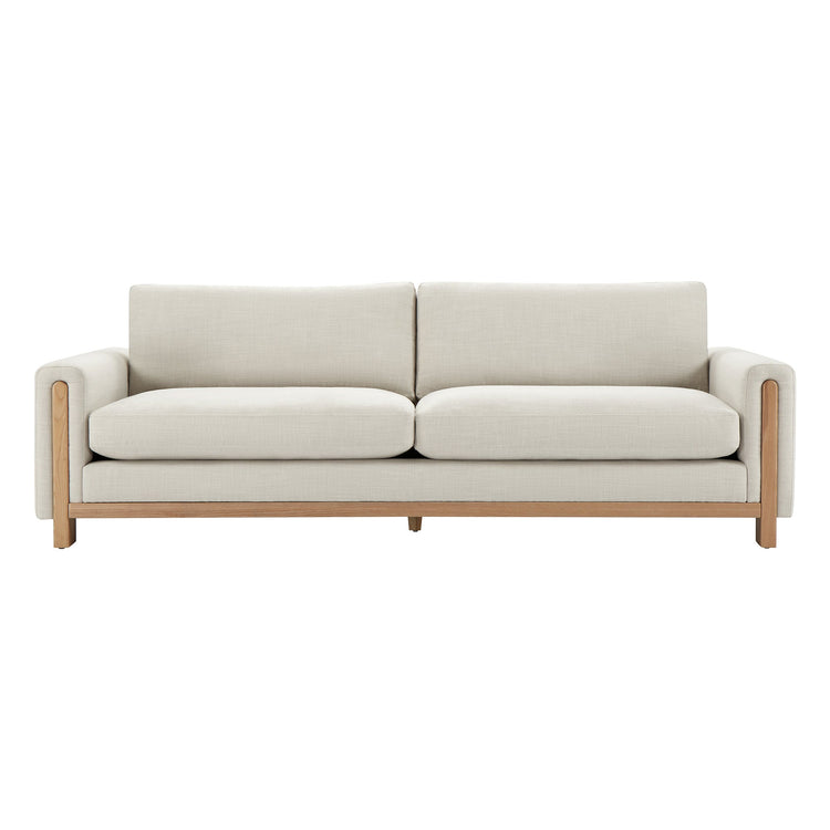 CHITA LIVING-Keaton Performance Fabric 3-Seater Sofa with Wood Base (99'')-Sofas-Performance Fabric with Wood Base-Linen-
