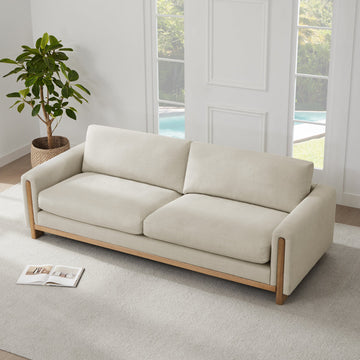 CHITA®️ Keaton Performance Fabric 3-Seater Sofa with Wood Base