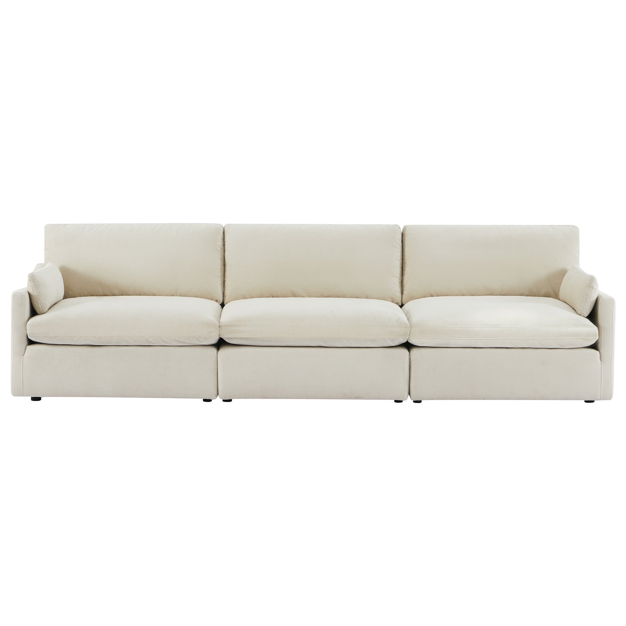 CHITA LIVING-Kenna 3-Piece Modular Sofa (131")-Sofas-Fabric-Cream-