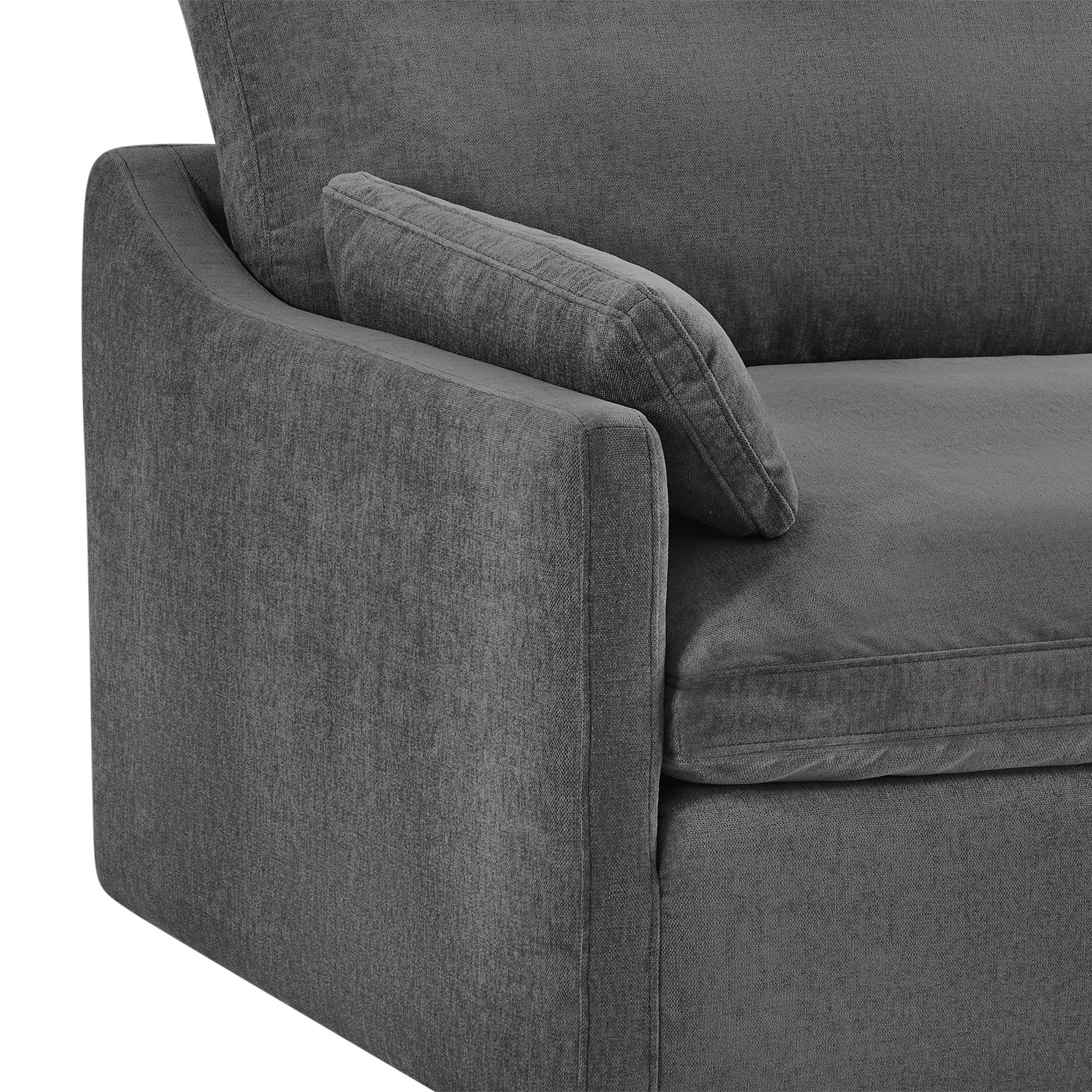 CHITA LIVING-Kenna 3-Piece Modular Sofa (131")-Sofas-Fabric-Dark Gray-