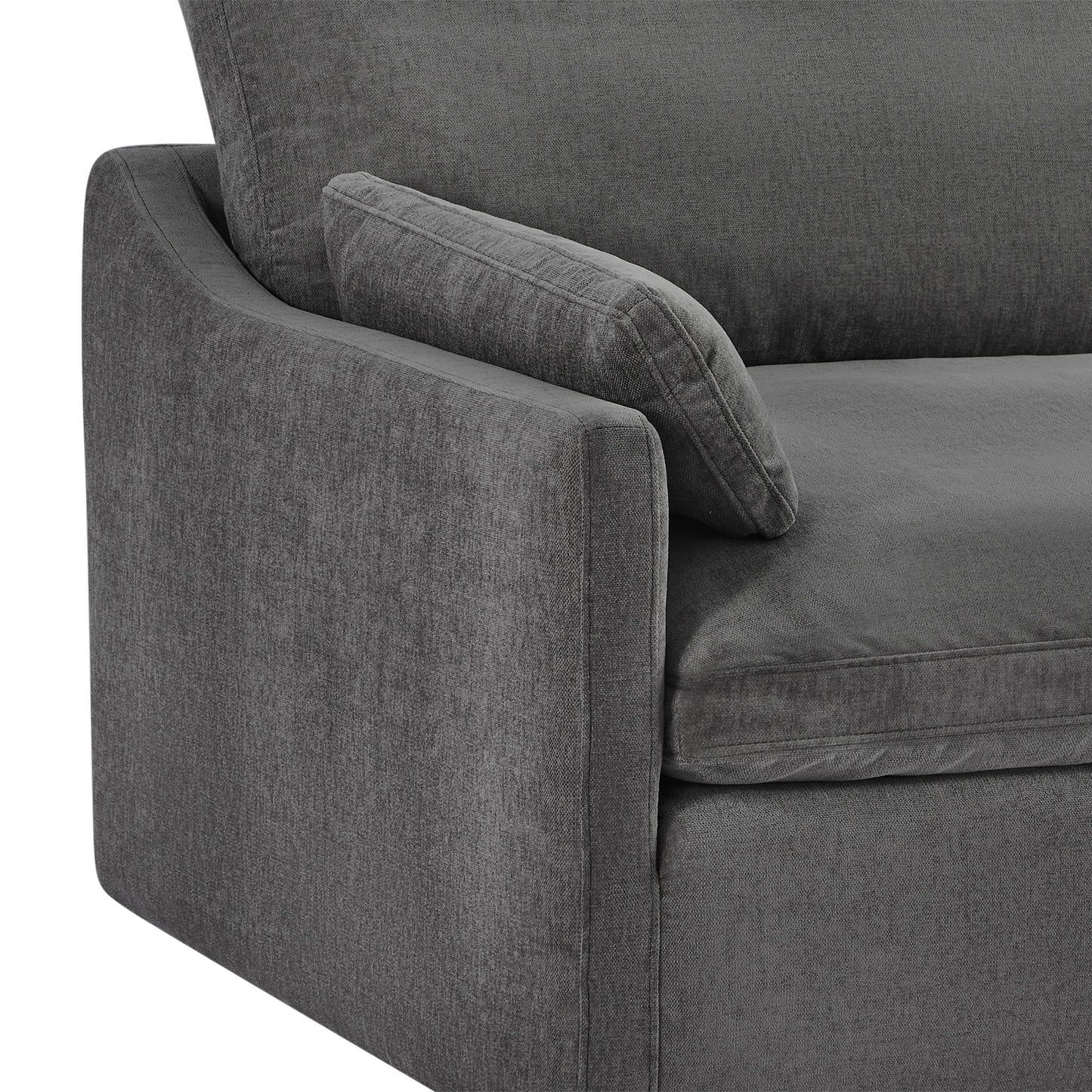 CHITA LIVING-Kenna Modular 4-Piece Sofa-Chaise Sectional (131")-Sofas-Fabric-Dark Gray-