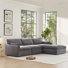 Kenna Modular 4-Piece Ottoman Sectional | Flexible & Functional Seating ...