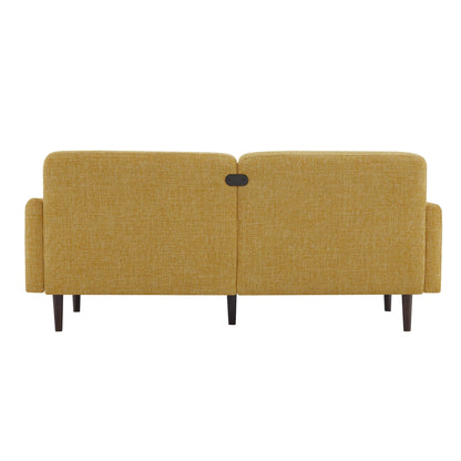 CHITA LIVING-Kinslee Modern 3-Seater Sofa (72.8''W)-Sofas-Fabric-Mustard-