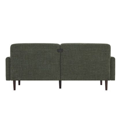 CHITA LIVING-Kinslee Modern 3-Seater Sofa (72.8''W)-Sofas-Fabric-Olive-