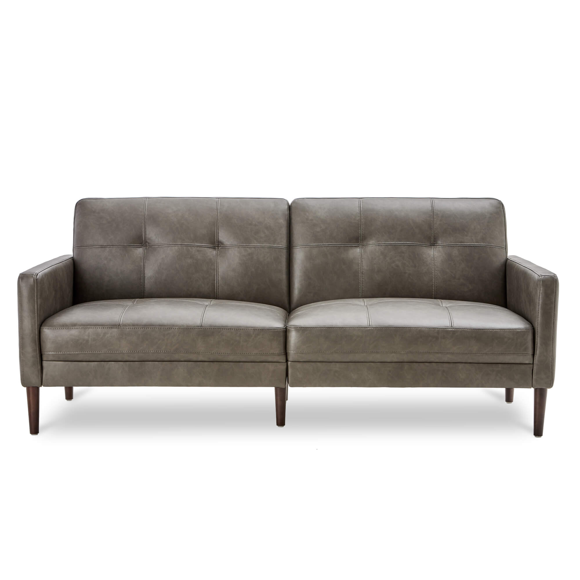 CHITA LIVING-Lucas Mid-Century Sofa (73")-Sofas-Faux Leather-Gray-