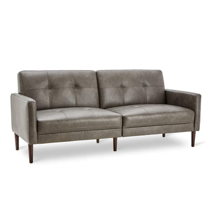 CHITA LIVING-Lucas Mid-Century Sofa (73")-Sofas-Faux Leather-Gray-